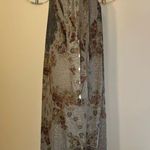 NWT! Studio Gem Taupe Floral Print Semi Sheer Long Sleeve Dress Large Photo 3