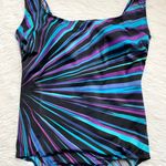 Women’s one piece colorful purple blue black bathing suit Multiple Size 10 Photo 4