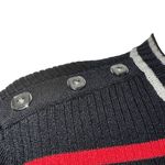 St. John  For Nordstrom Black, Red and White Striped Ribbed Stretch Sweater EUC S Photo 3