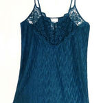Vintage Dark Teal Lace Top Chemise Slip Dress Blue Size L Photo 0