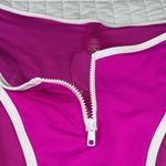 SKIMS Sporty Zipper Swim Dipped Tanga Bikini Bottoms in Hibiscus Pink Size 4X Photo 6