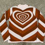 Boutique Y2K Aesthetic Brown Heart Knitted Pullover Sweater Photo 6