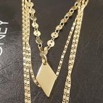 Vanessa Mooney 💕💕 Gold Layered Necklace Diamond Shape Charms NWT Photo 1