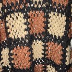 Northeast Knitters NEK Metallic Crochet Block Squares Knit Sweater Photo 5