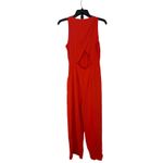 AQUA  Women's Orange Button-Front Jumpsuit Wide Leg Sleeveless‎ Back Cut Out Photo 6