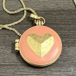 Lucky Brand Peach Heart Locket Necklace Photo 3