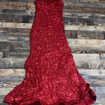 B Darlin Red Sequin Prom Dress Photo 0