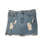 Forever 21  Distressed Denim Mini Skirt Sz 29"‎ Waist Photo 1