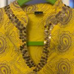 Unbranded Women's XL Yellow Paisley Casual Relaxed Fit Ethnic Kurti Top Blouse Photo 7