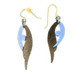 Sky Navy Blue Folded Wings Drop Hook Earrings Photo 3