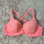 Victoria's Secret Body By Victoria Hot Pink Coral Lace & Gemstone Padded Lined Demi Bra Photo 6