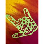 Tie dye small square scarf with love sign hippie boho festival head scarf Photo 3