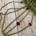 Ruby Vintage Garnet/ Bezel Chain 27.5” Long Necklace Photo 1