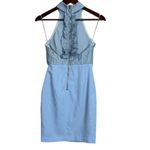Asilio Bound To Be Wild Sleeveless Halter Mini Dress XS Ruffled Back Ice Blue Photo 12