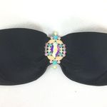 Victoria's Secret Victoria’s Secret Black Strapless Jewel Embellished Swim Suit Bikini Top NEW 34C Photo 0
