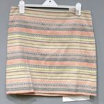 Loft Mini Skirt Striped Geometric Career Casual Cute Skirt Size Small Photo 0