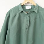 TUCKERNUCK POMANDER PLACE | Green Polly Oxford Shirt Dress Collared | Size XXL Photo 2