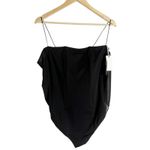 Good American  Mesh Mix Corset Thong Straight Neck Black Bodysuit Plus Size 4XL Photo 3