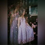 Free People New  On My Own Floral Satin Nightgown Dress lilac combo sz S Photo 2