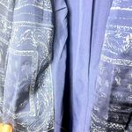 Vera Wang Simply  Women's Navy Silky Satin Paisley Bandanna Handkerchief Blazer M Photo 7