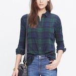 Madewell  Oversized Boyshirt Dark Plaid Flannel Button Down Shirt Photo 0