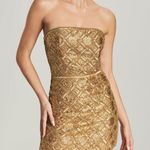 Retrofete Heather Embellished Sequin Beaded Mini Dress in Gold Size XXS Photo 0