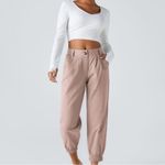 Halara NWT  Jogger ankle Pants. Pink. Size M. Elastic waist/ankle. Cotton Photo 5