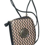 Chevron Crossbody Wallet Phone Purse Mini Bag Black Tan Convertible Brown Photo 0