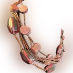 Nine West  Elegant Multi-Strand Purple Beaded Necklace Choker 18” Lightweight Photo 4