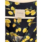 cupio Lemon Print Dress Sleeveless V-Neck Midi Casual Summer Large Photo 2
