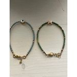 Evil Eye Butterfly Beaded Bracelet Gold Plated Adjustable Cute‎ Jewelry Blue Photo 3