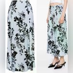 Reformation NWOT  Zoe Side Slit Midi Skirt Beatriz Blue Black Floral French Sz 2 Photo 2