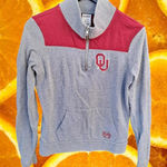 PINK - Victoria's Secret Pink 1/4 Zip Gray and Red Oklahoma University OU Sooners Sweatshirt‎ Size XS Photo 0