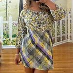 Nordstrom 70s inspired yellow and purple milkmaid dress Photo 0