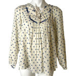 Rebecca Taylor Quilted Bluebell Blouse Size Boho Antique Cream Floral Size 2 XS Photo 0