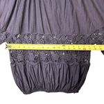 Free People  Shirt Womens XS Gray Boho Peasant Crochet Lace Tassel Long Sleeve Photo 3