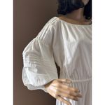 White cottagecore prairie midi on off shoulders dress big sleeves medium Photo 15