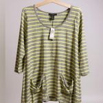 Grace Elements Cream and Green 3/4 Sleeve Relaxed Tunic Photo 0
