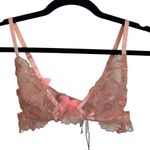 For Love & Lemons NWT Firework Floral Glitter Bra in Satin Pink Photo 0