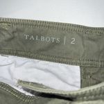 Talbots Womens Chino Shorts Size 2 Olive Army Green Flat Front Casual Cotton Photo 1
