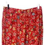 Loft  Pants Wide Leg Crop Elastic Tie Waist Orange Floral Women’s Size Medium Photo 4