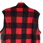 Women’s Buffalo Plaid Zip Up Vest Jacket New Size Medium Red Photo 5