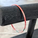 Vintage Bracelet Red & Green Thin Bangle Photo 3