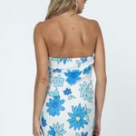 Princess Polly Blue/White Marlow Floral Strapless Mini Dress Photo 4