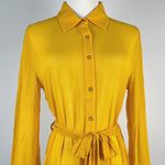 Farm Rio NWOT Irregular Ruffles Mini Shirt Dress Long Sleeve Size M Belt Tie Photo 3