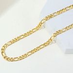 Gold 3mm Figaro Chain Link Necklace Photo 0