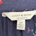 Lucky Brand Floral Square Neck Peasant Short Sleeve Cotton Top Size S Blue Photo 4