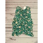WAYF  Kelly Green Floral Tank with Rouching Size Small Photo 3