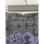 ALC Frank ALC Women's Pencil Skirt Blue Black Size 4 Striped Pointelle Cotton Silk Photo 6