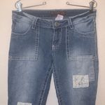 No Boundaries No Boudaries blue with white patches capri jeans Photo 1